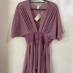 Purple pink kimono sequin tunic top Sz Medium NWT